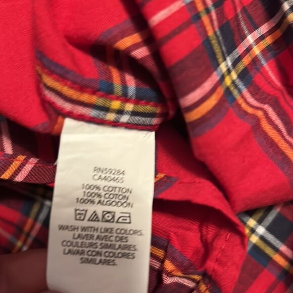 Place Vibrant Red Plaid Button Down Shirt - Picture 4 of 5